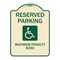 Signmission Reserved Parking Maximum Penalty $250 With HandicappedAluminum Sign, 18" L, 24" H, TG-1824-23065 A-DES-TG-1824-23065 - alternate 1